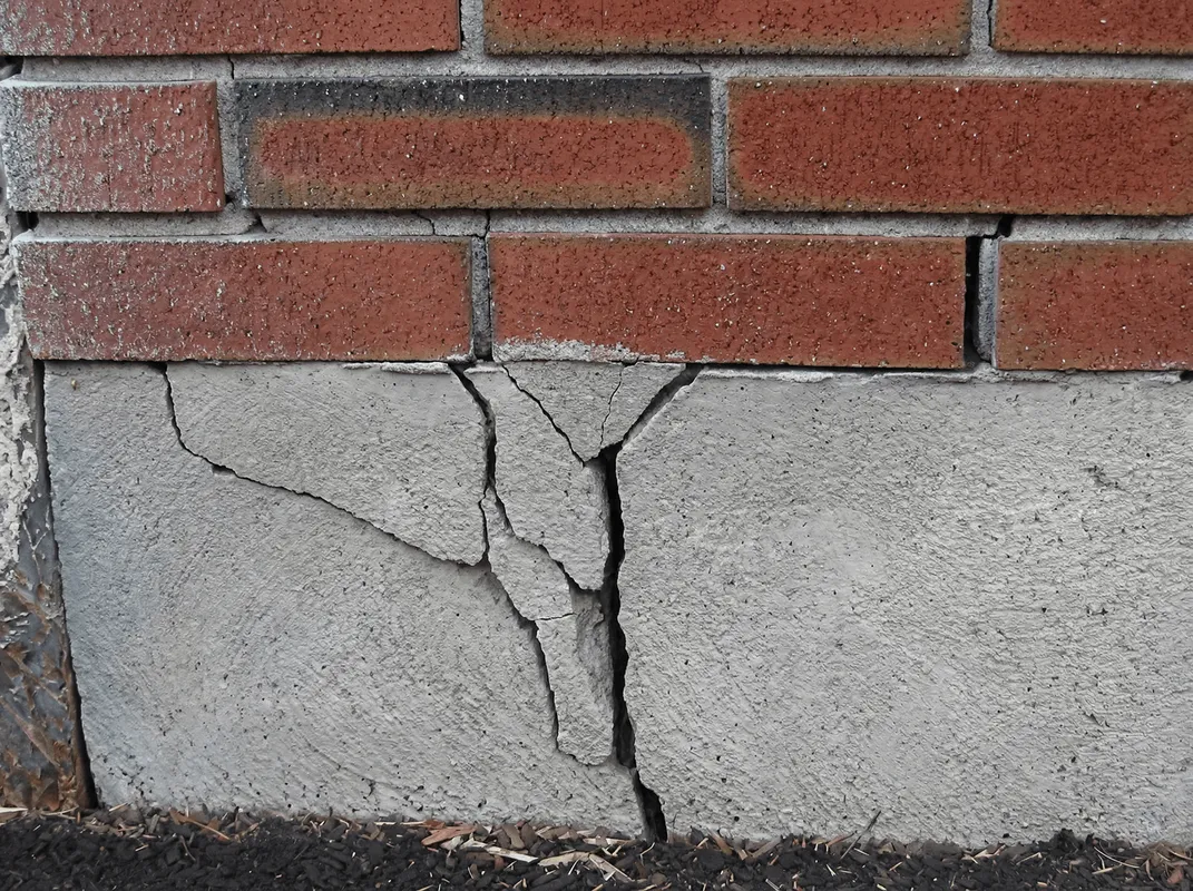 Concrete foundation with serious structural damage in Fargo, ND